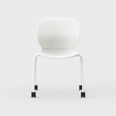 Maari Chair with 4-Leg Base - Smooth Plaster (TR-PLS) / Smooth Plaster (TR-PLS) / Soft Casters