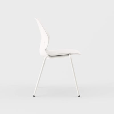 Maari Chair with 4-Leg Base - Smooth Plaster (TR-PLS) / Smooth Plaster (TR-PLS) / Plastic Glide