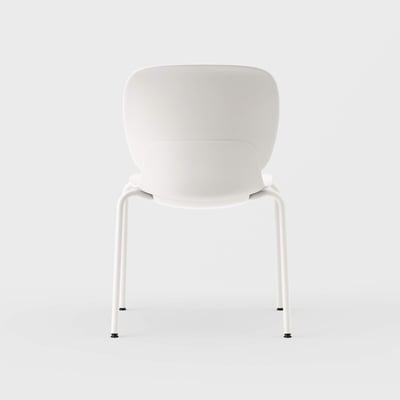 Maari Chair with 4-Leg Base - Smooth Plaster (TR-PLS) / Smooth Plaster (TR-PLS) / Plastic Glide