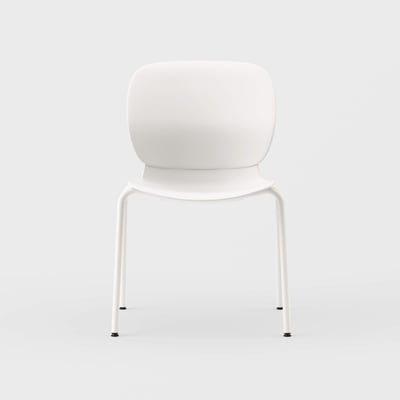Maari Chair with 4-Leg Base - Smooth Plaster (TR-PLS) / Smooth Plaster (TR-PLS) / Plastic Glide