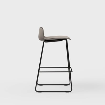 Maari Stool with Sled Base - Low Back / Coffee (TR-CF) / Black (TR-F)