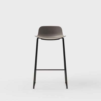 Maari Stool with Sled Base - Low Back / Coffee (TR-CF) / Black (TR-F)