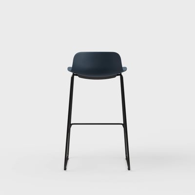 Maari Stool with Sled Base - Low Back / Indigo (TR-1V) / Black (TR-F)