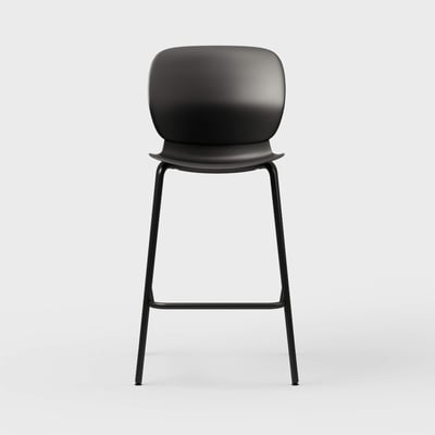 Maari Stool with 4-Leg Base - Black (TR-F) / Black (TR-F)