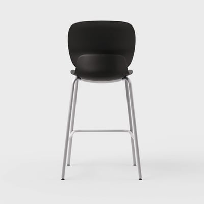 Maari Stool with 4-Leg Base - Black (TR-F) / Metallic Silver (TR-LE)