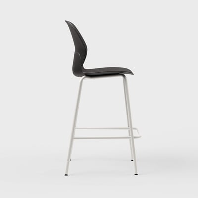 Maari Stool with 4-Leg Base - Black (TR-F) / Smooth Plaster (TR-PLS)