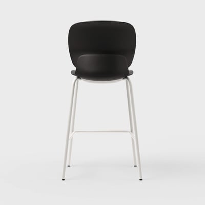 Maari Stool with 4-Leg Base - Black (TR-F) / Smooth Plaster (TR-PLS)