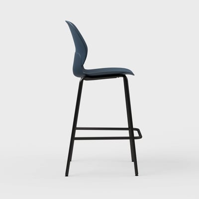 Maari Stool with 4-Leg Base - Indigo (TR-1V) / Black (TR-F)