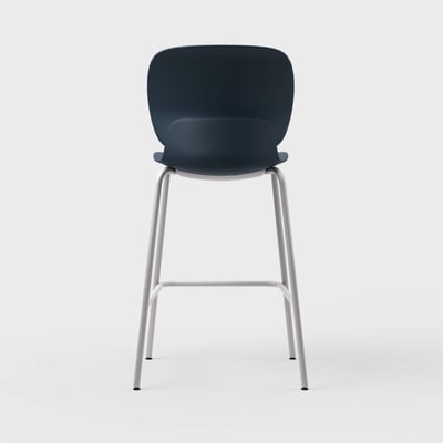 Maari Stool with 4-Leg Base - Indigo (TR-1V) / Metallic Silver (TR-LE)