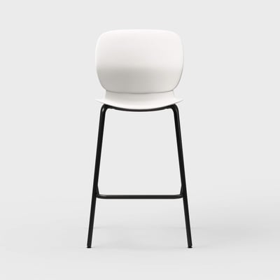 Maari Stool with 4-Leg Base - Smooth Plaster (TR-PLS) / Black (TR-F)