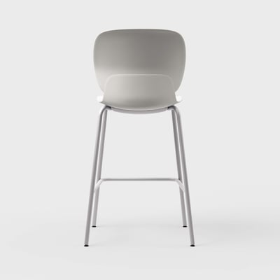 Maari Stool with 4-Leg Base - Smooth Plaster (TR-PLS) / Metallic Silver (TR-LE)