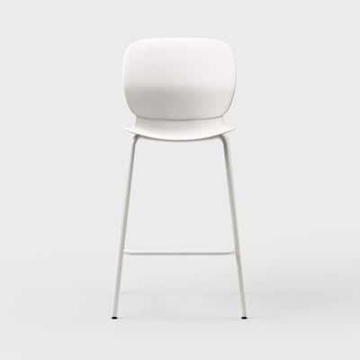 Maari Stool with 4-Leg Base - Smooth Plaster (TR-PLS) / Smooth Plaster (TR-PLS)