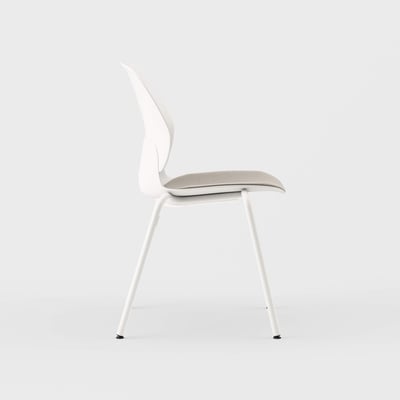Maari Chair 4-Leg Base with Upholstered Seat - Floyd 123 (S6-A) / Smooth Plaster (TR-PLS) / Glide