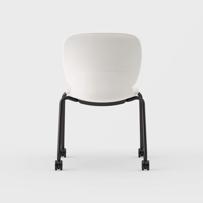 Maari Chair 4-Leg Base with Upholstered Seat - Ramie Gunnie (4V-GN) / Black (TR-F) / Caster