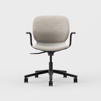 Maari Upholstered Chair with 5-Star Base - Floyd 123 (S6-A) / Black (TR-F)