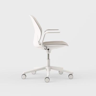 Maari Upholstered Chair with 5-Star Base - Floyd 123 (S6-A) / Smooth Plaster (TR-PLS)