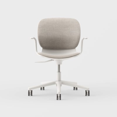 Maari Upholstered Chair with 5-Star Base - Floyd 123 (S6-A) / Smooth Plaster (TR-PLS)