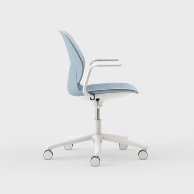 Maari Upholstered Chair with 5-Star Base - Melange Nap 711 (S7-M) / Smooth Plaster (TR-PLS)