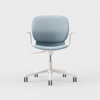 Maari Upholstered Chair with 5-Star Base - Melange Nap 711 (S7-M) / Smooth Plaster (TR-PLS)