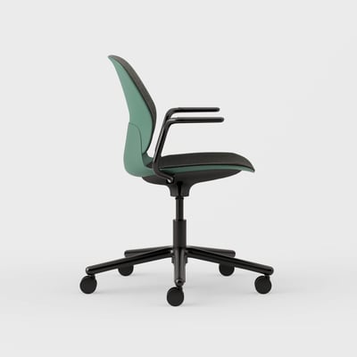 Maari Upholstered Chair with 5-Star Base - Melange Nap 951 (S7-T) / Black (TR-F)