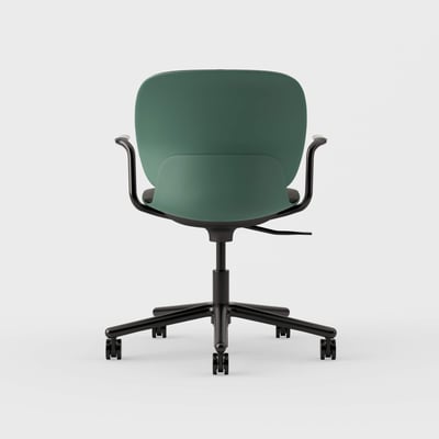 Maari Upholstered Chair with 5-Star Base - Melange Nap 951 (S7-T) / Black (TR-F)