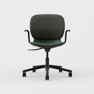 Maari Upholstered Chair with 5-Star Base - Melange Nap 951 (S7-T) / Black (TR-F)