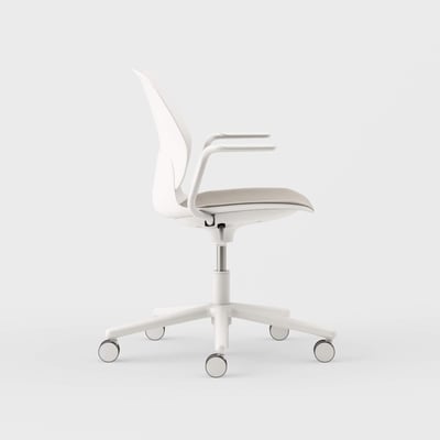 Maari Chair 5-Star Base with Upholstered Seat - Floyd 123 (S6-A) / Smooth Plaster (TR-PLS)