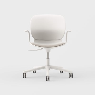 Maari Chair 5-Star Base with Upholstered Seat - Floyd 123 (S6-A) / Smooth Plaster (TR-PLS)