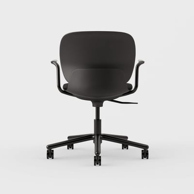 Maari Chair 5-Star Base with Upholstered Seat - Melange Nap 191 (S7-D) / Black (TR-F)