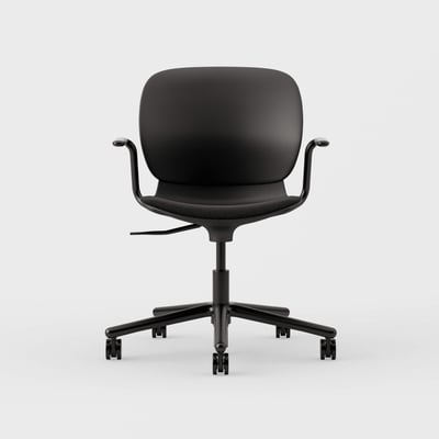 Maari Chair 5-Star Base with Upholstered Seat - Melange Nap 191 (S7-D) / Black (TR-F)