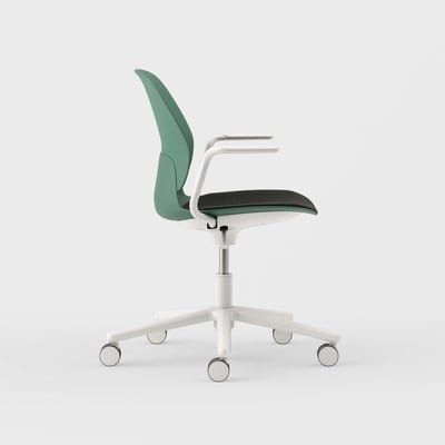 Maari Chair 5-Star Base with Upholstered Seat - Melange Nap 951 (S7-T) / Smooth Plaster (TR-PLS)