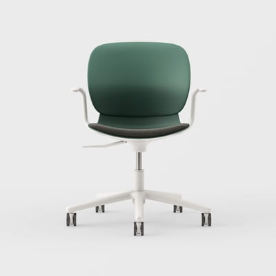 Maari Chair 5-Star Base with Upholstered Seat - Melange Nap 951 (S7-T) / Smooth Plaster (TR-PLS)