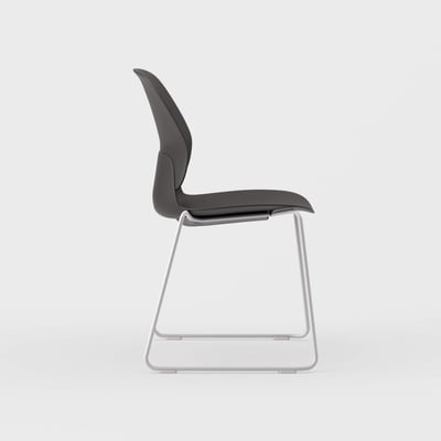 Maari Chair with Sled Base - Black (TR-F) / Metallic Silver (TR-LE)