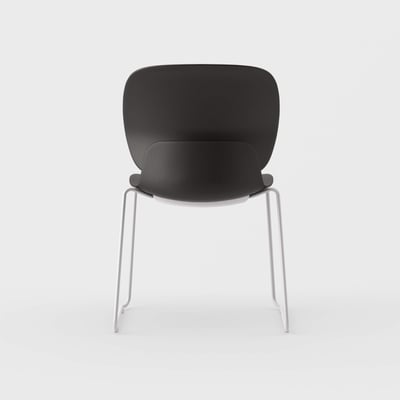 Maari Chair with Sled Base - Black (TR-F) / Metallic Silver (TR-LE)