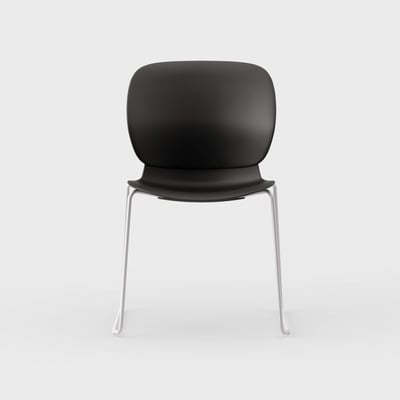 Maari Chair with Sled Base - Black (TR-F) / Metallic Silver (TR-LE)
