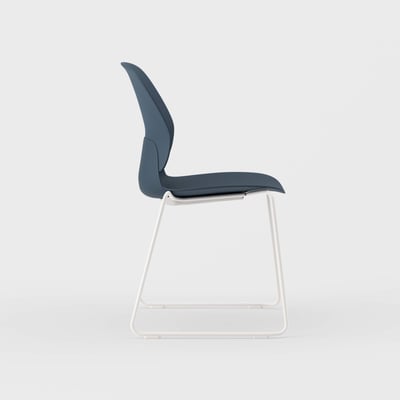Maari Chair with Sled Base - Indigo (TR-1V) / Smooth Plaster (TR-PLS)