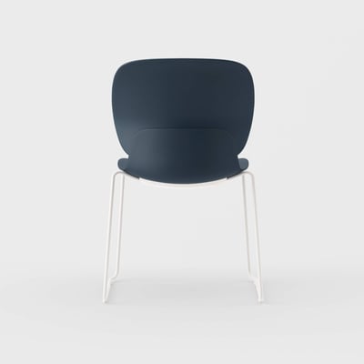 Maari Chair with Sled Base - Indigo (TR-1V) / Smooth Plaster (TR-PLS)