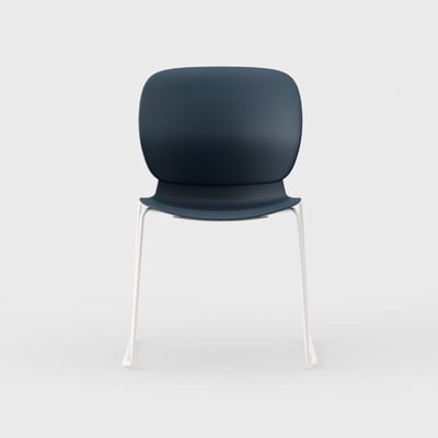 Maari Chair with Sled Base - Indigo (TR-1V) / Smooth Plaster (TR-PLS)