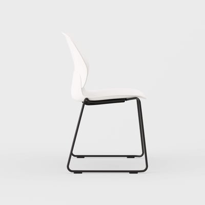 Maari Chair with Sled Base - Smooth Plaster (TR-PLS) / Black (TR-F)