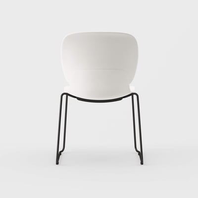 Maari Chair with Sled Base - Smooth Plaster (TR-PLS) / Black (TR-F)