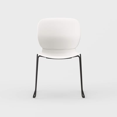 Maari Chair with Sled Base - Smooth Plaster (TR-PLS) / Black (TR-F)