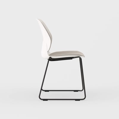 Maari Upholstered Chair with Sled Base - Floyd 123 (S6-A) / Black (TR-F)