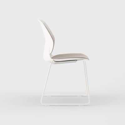 Maari Upholstered Chair with Sled Base - Floyd 123 (S6-A) / Smooth Plaster (TR-PLS)