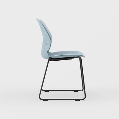 Maari Upholstered Chair with Sled Base - Melange Nap 711 (S7-M) / Black (TR-F)