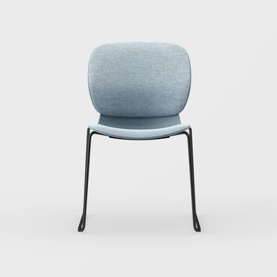 Maari Upholstered Chair with Sled Base - Melange Nap 711 (S7-M) / Black (TR-F)