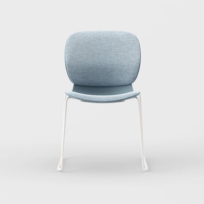 Maari Upholstered Chair with Sled Base - Melange Nap 711 (S7-M) / Smooth Plaster (TR-PLS)