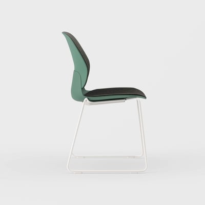 Maari Upholstered Chair with Sled Base - Melange Nap 951 (S7-T) / Smooth Plaster (TR-PLS)