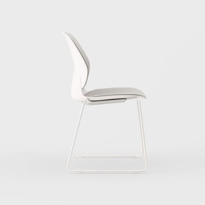 Maari Upholstered Chair with Sled Base - Ramie Gunnie (4V-GN) / Smooth Plaster (TR-PLS)