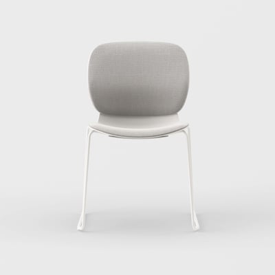 Maari Upholstered Chair with Sled Base - Ramie Gunnie (4V-GN) / Smooth Plaster (TR-PLS)