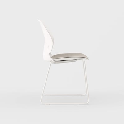 Maari Chair Sled Base with Upholstered Seat - Floyd 123 (S6-A) / Smooth Plaster (TR-PLS)